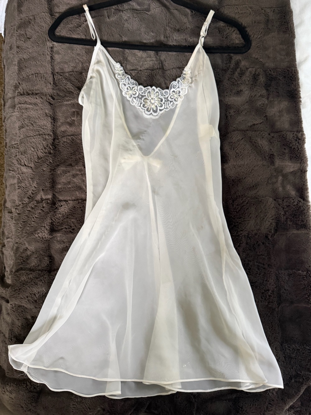 Vintage Frederick’s of Hollywood Lace Sheer Babydoll Slip Dress S
